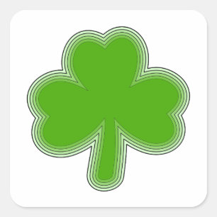 Saint-Patrick-Kleeblatt Zeichnend Quadratischer Aufkleber