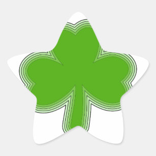 Saint-Patrick-Kleeblatt Zeichnend Stern-Aufkleber