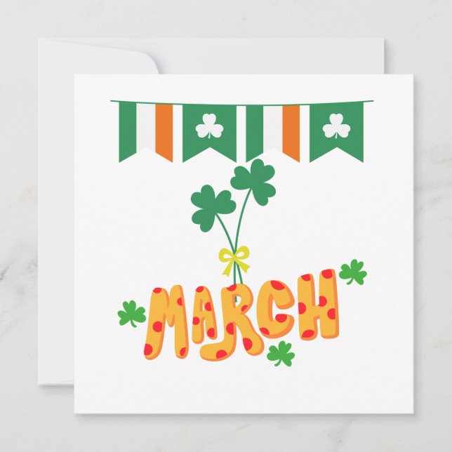 Saint Patrick März Feiertagskarte (Vorderseite)