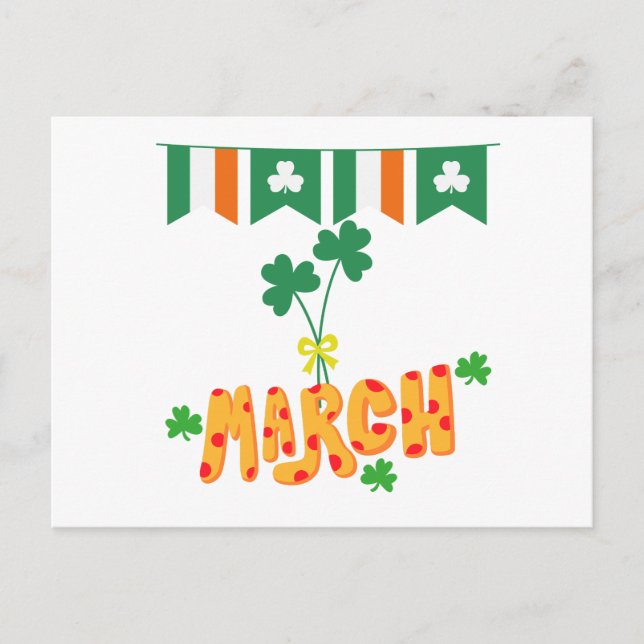 Saint Patrick März Postkarte (Vorderseite)