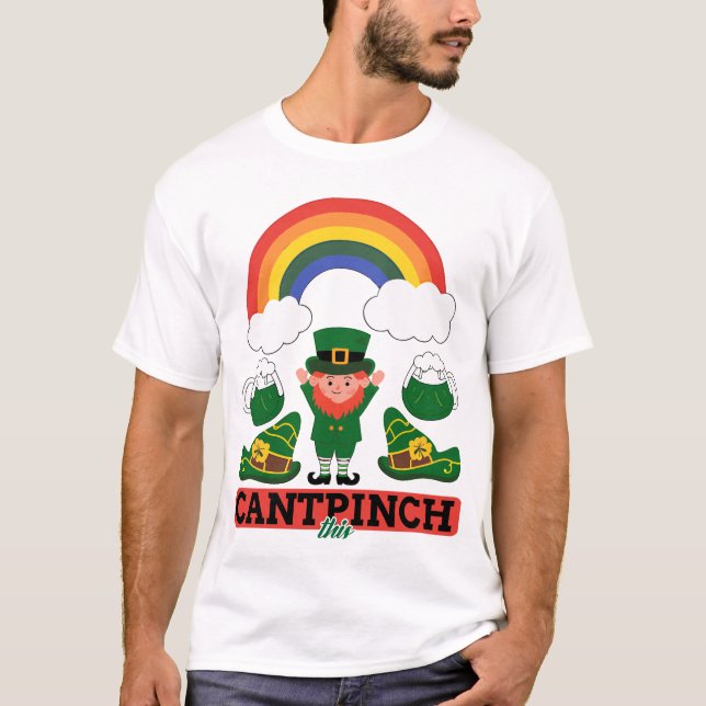 Saint Patrick’s Day Leprechaun et Rainbow T-Shirt  (Devant)