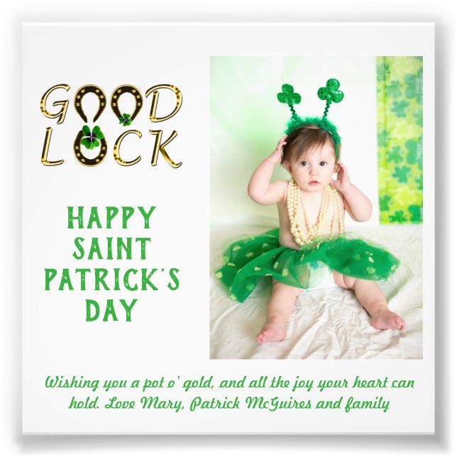 Saint Patrick Salutation BUDGET Carte photo (Devant)