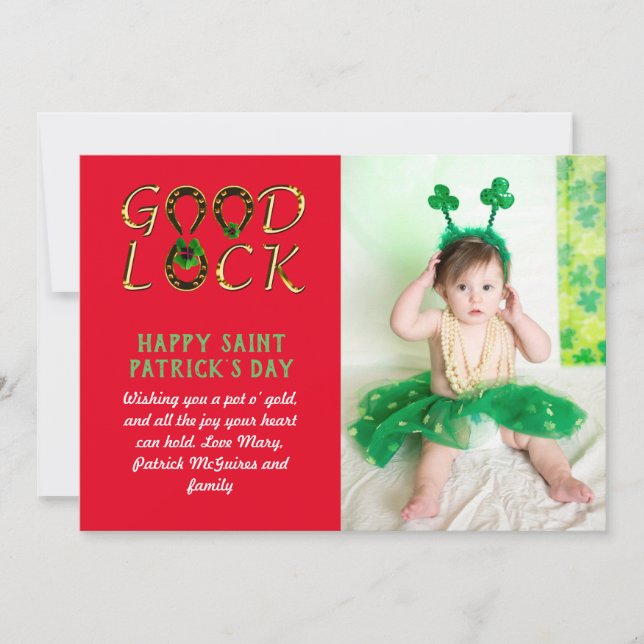 Saint Patrick Salutation BUDGET Carte photo (Devant)