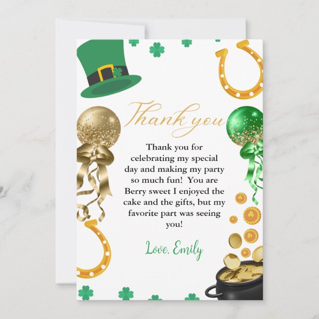 Saint Patrick Shamrock Anniversaire Carte de remer (Devant)
