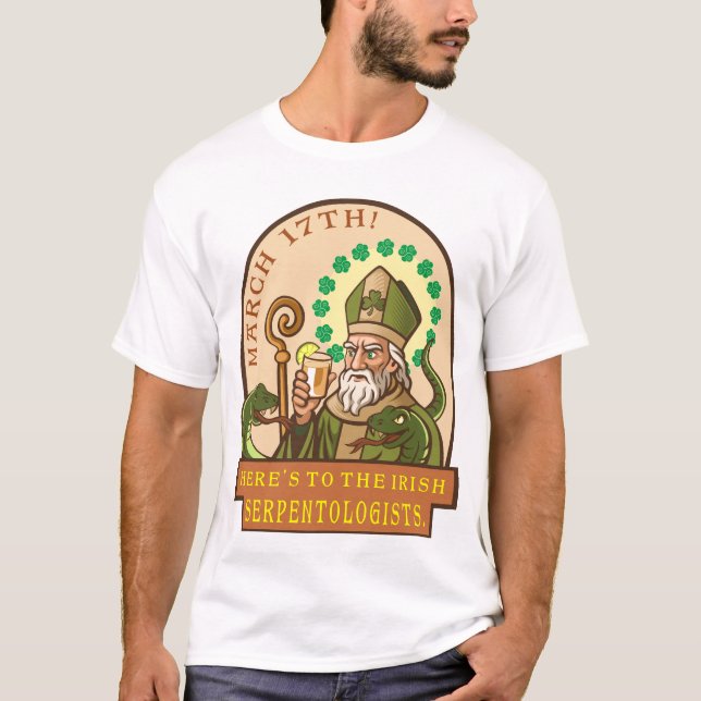 Saint Patrick und die Schlangen T-Shirt (Vorderseite)