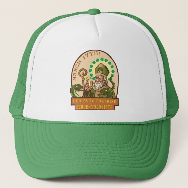 Saint Patrick und die Schlangen Truckerkappe (Vorderseite)