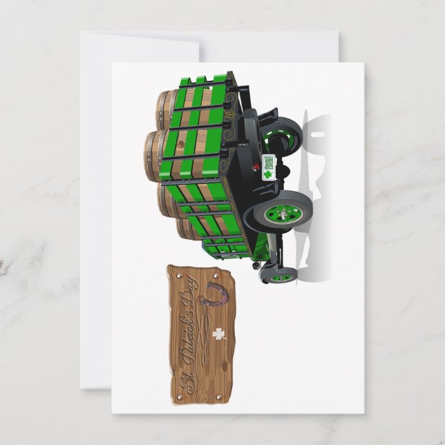 Saint Patrick Vintager Cartoon Weihnachtsfeuerwage (Vorderseite)