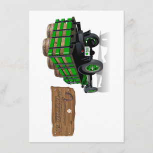 Saint Patrick Vintager Cartoon Weihnachtsfeuerwage Begleitkarte