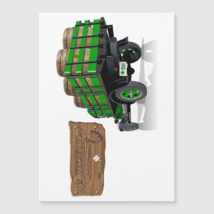 Saint Patrick Vintager Cartoon Weihnachtsfeuerwage Magnetkarte