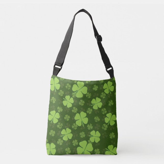 SAINT PATRICKS 4 LEAF CLOVER TRAGETASCHEN MIT LANGEN TRÄGERN (Vorderseite)