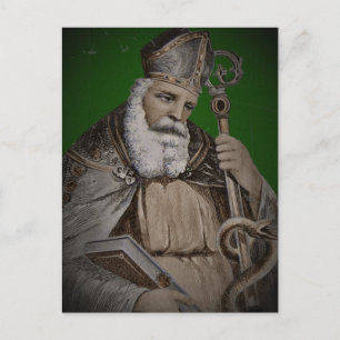 Saint Patrick's Bibel und Stab Postkarte