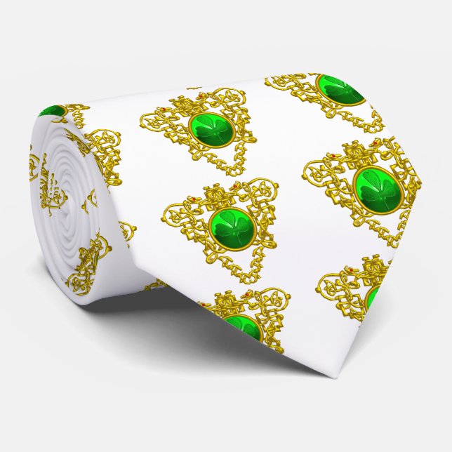 SAINT PATRICK'S CELTIC HERART, KLEEBLATT KRAWATTE (Gerollt)