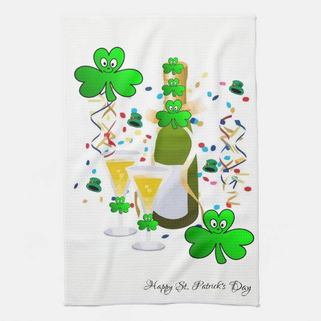 Saint Patrick's Cuisine Serviette à main Shamrock  (Vertical)