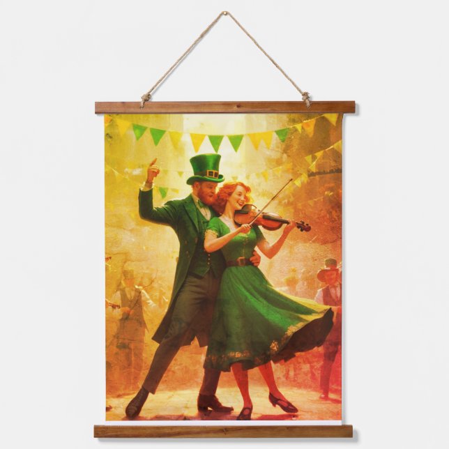Saint Patrick's Dance Wandteppich Mit Holzrahmen (Vorderseite)