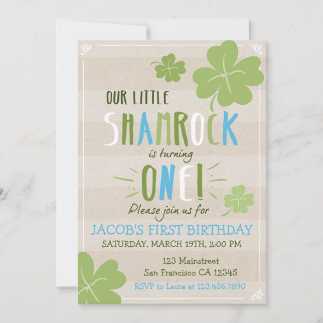 Saint Patrick's Day 4 Feuille Clover Invitation d' (Devant)