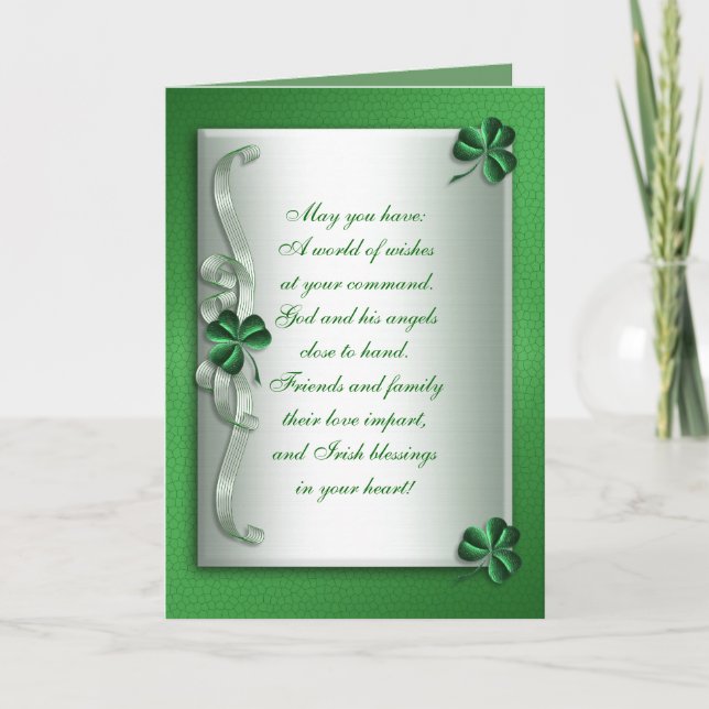 Saint Patrick's day Carte de bénédiction irlandais (Devant)