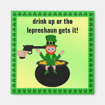 Saint Patrick's Day Drink Up Magnet Carré