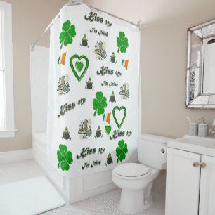 Saint Patrick's Day Duschvorhang Kiss Me