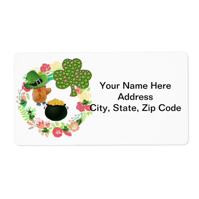 Saint Patrick's Day Étiquette Teddy Bear (Devant)
