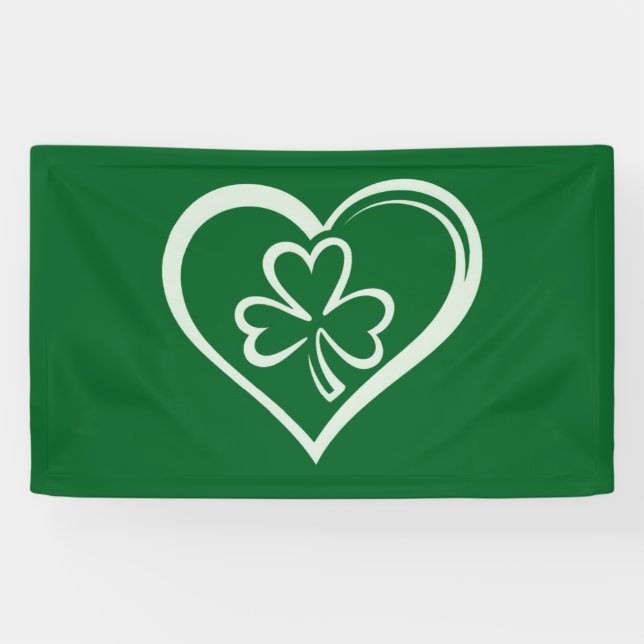 Saint Patrick's Day Funny Kleeblatt Herz Irish Banner (Horizontal)