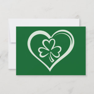 Saint Patrick's Day Funny Kleeblatt Herz Irish Dankeskarte