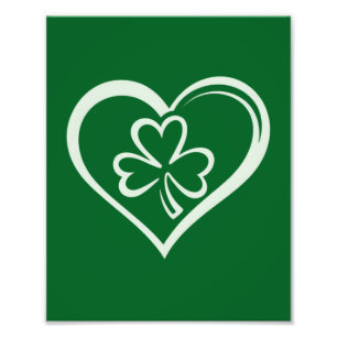 Saint Patrick's Day Funny Kleeblatt Herz Irish Fotodruck