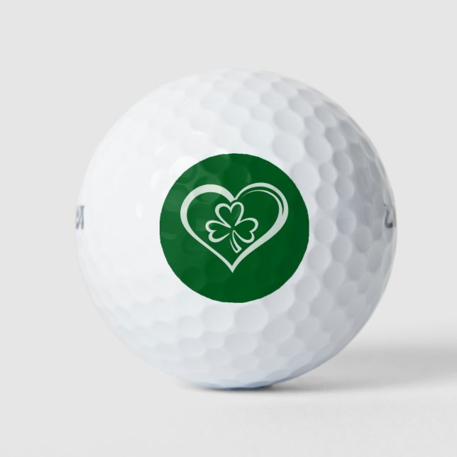 Saint Patrick's Day Funny Kleeblatt Herz Irish Golfball (Vorderseite)