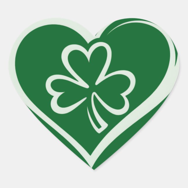 Saint Patrick's Day Funny Kleeblatt Herz Irish Herz-Aufkleber (Vorderseite)
