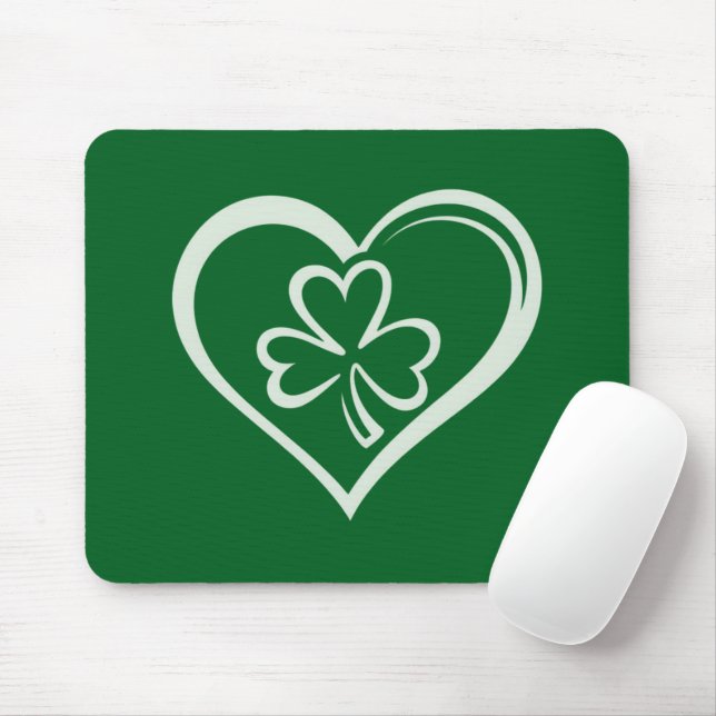 Saint Patrick's Day Funny Kleeblatt Herz Irish Mousepad (Mit Mouse)