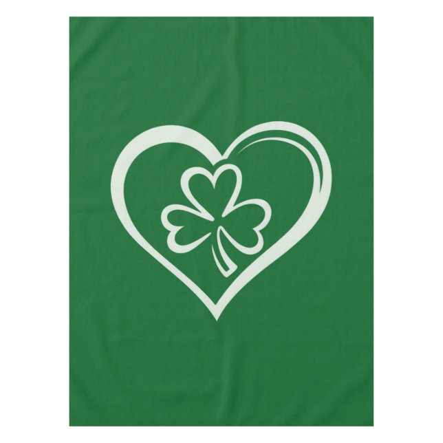 Saint Patrick's Day Funny Kleeblatt Herz Irish Tischdecke (Vorderseite)