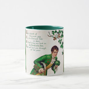 Saint Patrick's Day Gedicht, Vintage Tasse