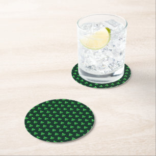 Saint Patrick's Day Green Irish Klee Kleeblatt Runder Pappuntersetzer