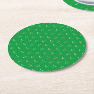 Saint Patrick's Day Green Irish Klee Kleeblatt Runder Pappuntersetzer