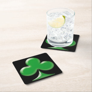 Saint Patrick's Day grünes schwarzes Kleeblatt Kl Rechteckiger Pappuntersetzer