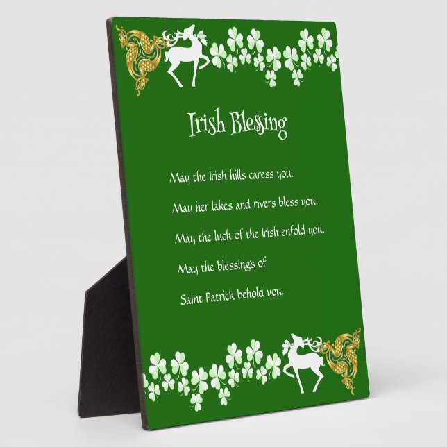 Saint Patrick's Day Irish Celtic Deer Kleeblatts Fotoplatte (Seite)