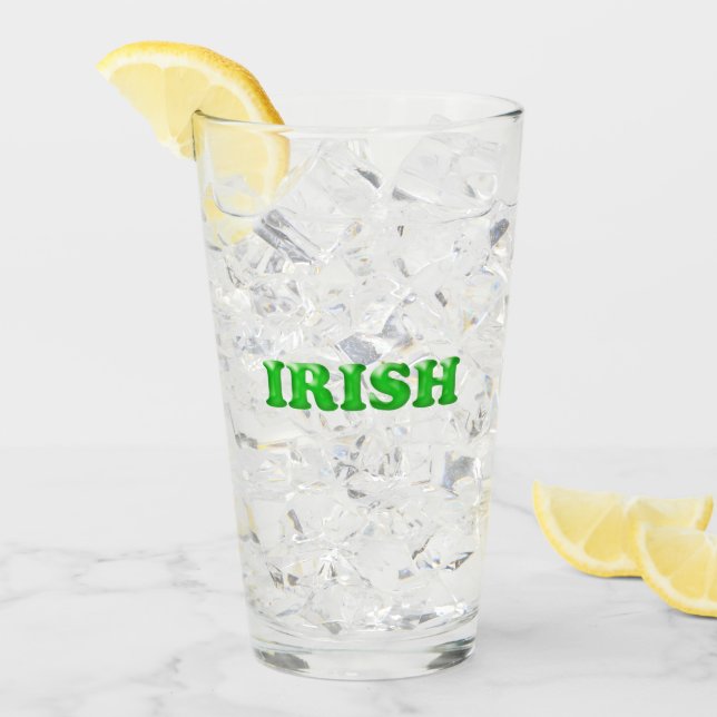 Saint Patrick's Day Irish Green Briefe Clear Beer Glas (Vorderseite Ice)