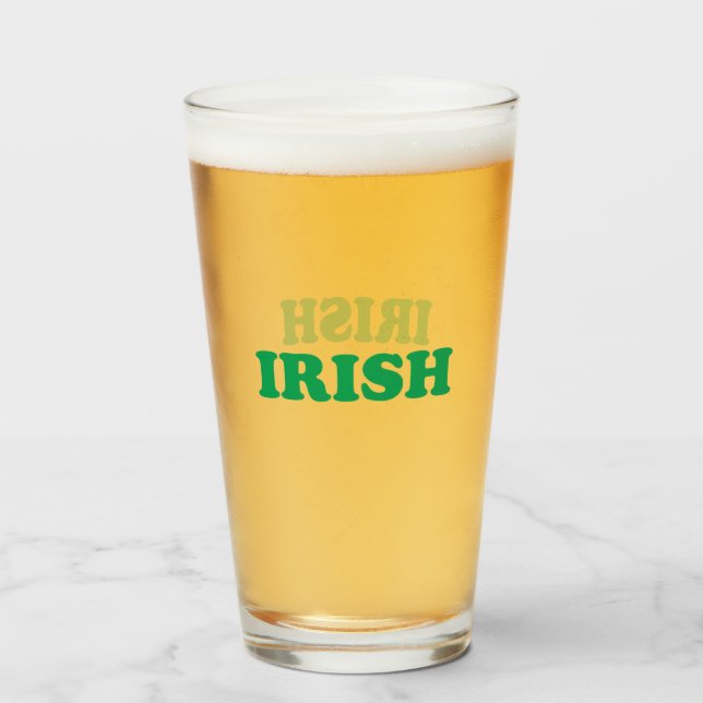 Saint Patrick's Day Irish Green Briefe Clear Beer Glas (Vorne (Gefüllt))
