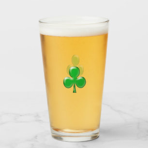 Saint Patrick's Day Irish Green Clover Symbol Beer Glas