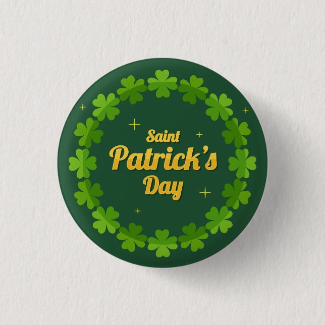 Saint Patrick's Day Irish Green Kleeblatt Button (Vorderseite)