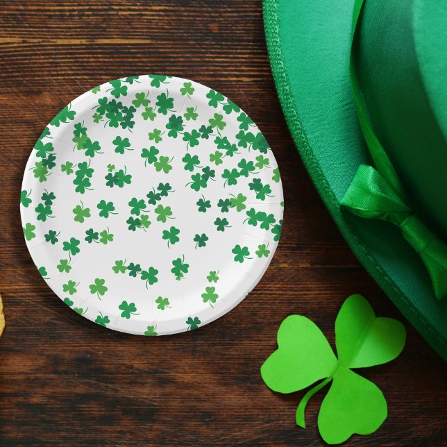Saint Patrick's Day Irish Green Kleeblatt Clovers Pappteller (Von Creator hochgeladen)