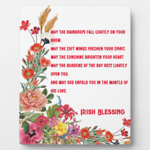 Saint Patrick's Day Irish Sessing Floral Collage Fotoplatte