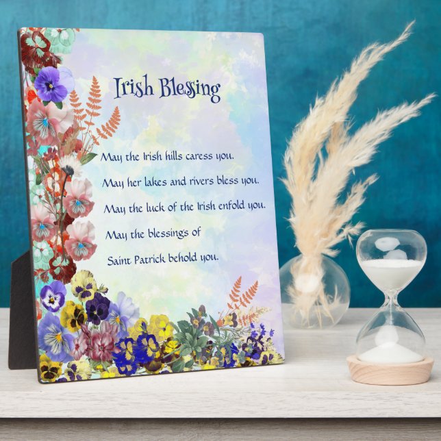 Saint Patrick's Day Irish Sessing Floral Collage Fotoplatte (Seite)