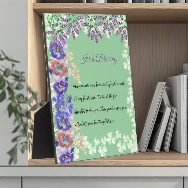 Saint Patrick's Day Irish Sessing Kleeblatt Clover Fotoplatte (Saint Patrick's Day Irish Blessing Shamrock Clover Plaque)