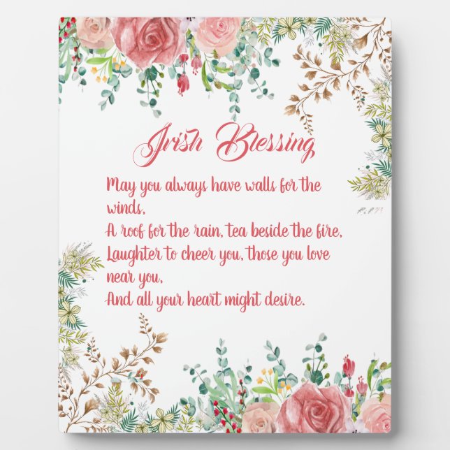 Saint Patrick's Day Irish Sessing Rose Collage Fotoplatte (Vorderseite)