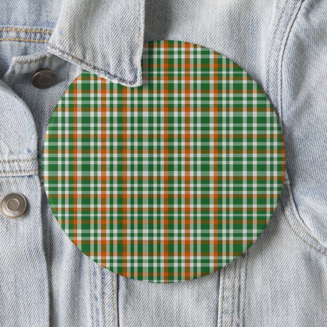 Saint Patrick's Day Irland Flaggenfarbener Gingham Button (Beispiel)