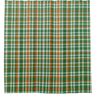 Saint Patrick's Day Irland Flaggenfarbener Gingham Duschvorhang