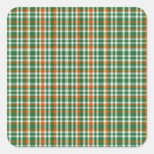Saint Patrick's Day Irland Flaggenfarbener Gingham Quadratischer Aufkleber
