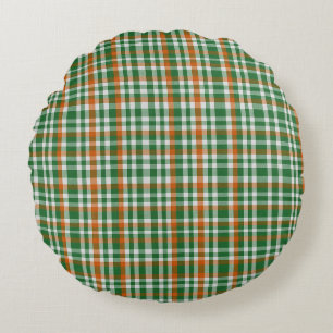 Saint Patrick's Day Irland Flaggenfarbener Gingham Rundes Kissen