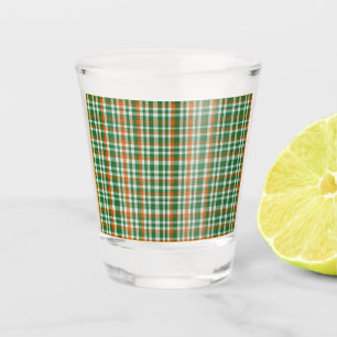 Saint Patrick's Day Irland Flaggenfarbener Gingham Schnapsglas