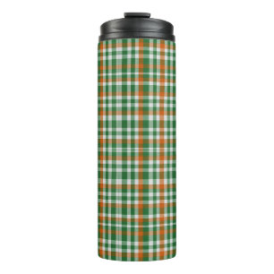 Saint Patrick's Day Irland Flaggenfarbener Gingham Thermosbecher